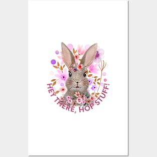 Hey there, HOP stuff! Cute Easter Bunny T-shirt Posters and Art